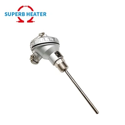 Sonda de aço inoxidável de alta precisão PT100 RTD Termopar com sensor de temperatura da caixa de junção