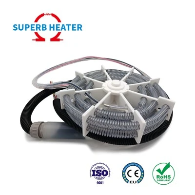 Aquecedor elétrico de PTFE com fio flexível de mola circular aplicado na indústria química