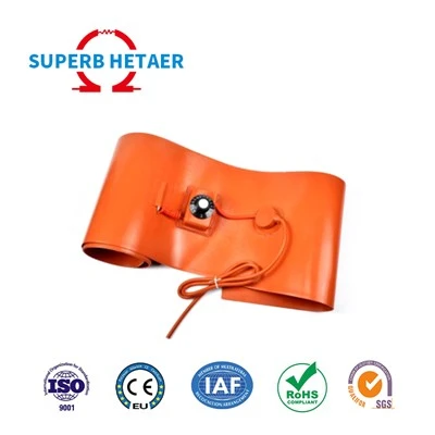 Aquecedor elétrico flexível de almofada de aquecimento de superfície de borracha de silicone para impressora 3D de tambor