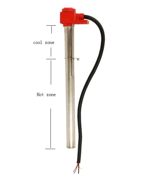 Aquecedor de imersão de metal de tubo único vertical